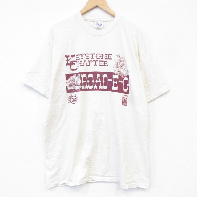 ヘインズ 90s 半袖Tシャツ キーストーン ベージュ メンズXL相当 | 古着