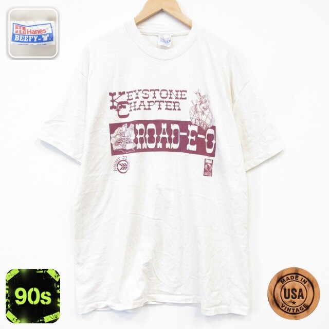 ヘインズ 90s 半袖Tシャツ キーストーン ベージュ メンズXL相当 | 古着