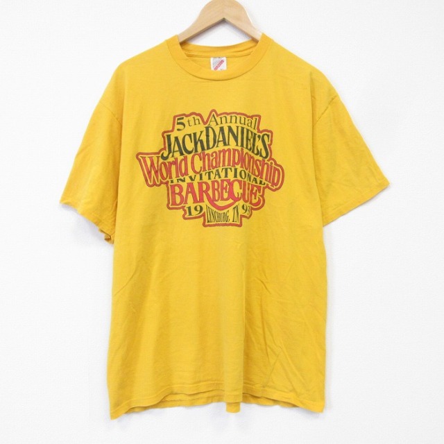 90s 半袖Tシャツ ジャックダニエル イエロー メンズXL相当 | 古着
