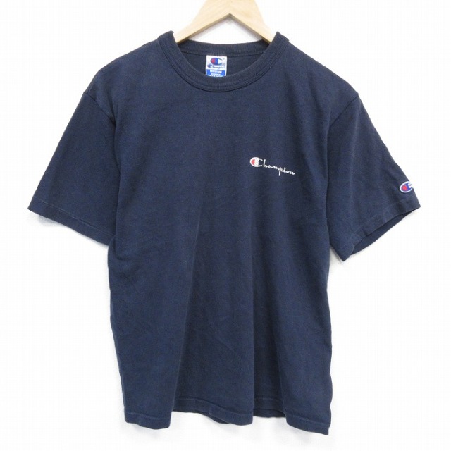 チャンピオン 90s 半袖Tシャツ ワンポイントロゴ ネイビー メンズM相当 | 古着