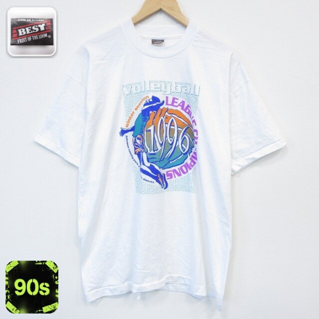 フルーツオブザルーム 90s 半袖Tシャツ バレーボール ホワイト メンズXL相当 | 古着