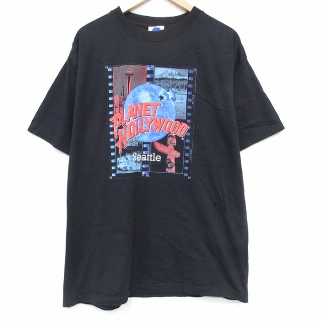 プラネットハリウッド 90s 半袖Tシャツ ブラック メンズXL相当 | 古着