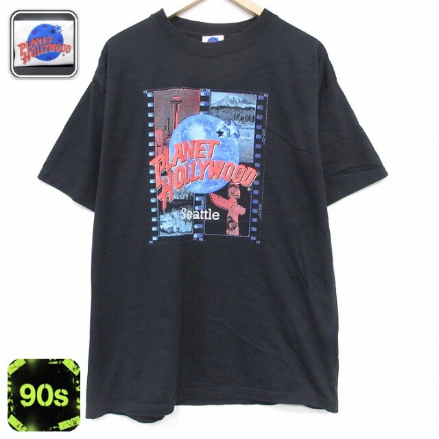 プラネットハリウッド 90s 半袖Tシャツ ブラック メンズXL相当 | 古着
