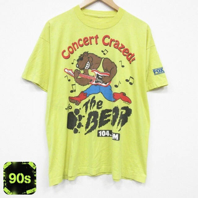 90s 半袖Tシャツ クマ イエロー メンズXL相当 | 古着
