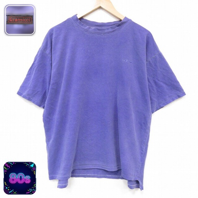【20%OFF】グラミチ 80s 半袖Tシャツ ワンポイントロゴ パープル メンズXL相当 | 古着
