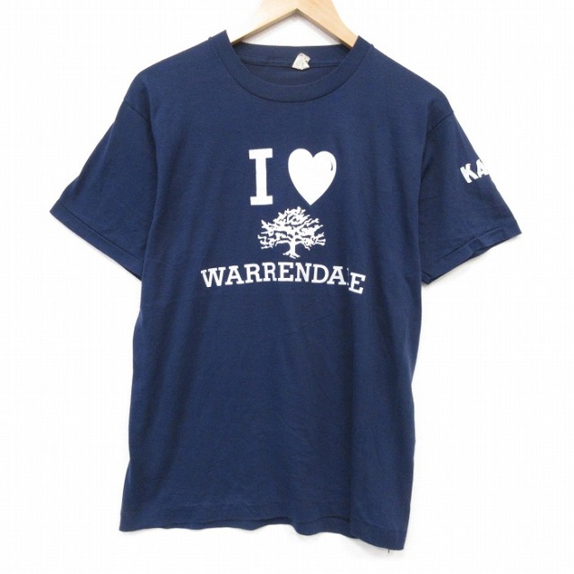 スクリーンスターズ 80s 半袖Tシャツ 木 ネイビー メンズM相当 | 古着
