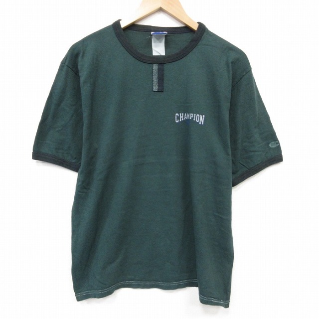 チャンピオン 00s 半袖Tシャツ ワンポイントロゴ グリーン メンズL相当 | 古着