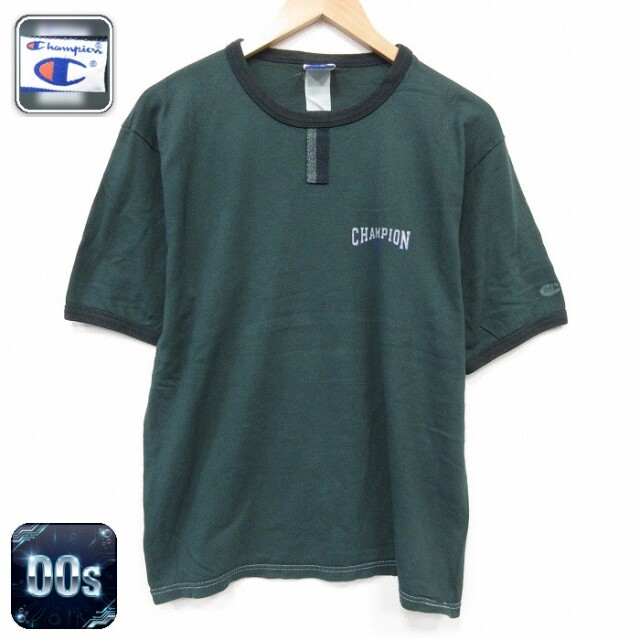 チャンピオン 00s 半袖Tシャツ ワンポイントロゴ グリーン メンズL相当 | 古着