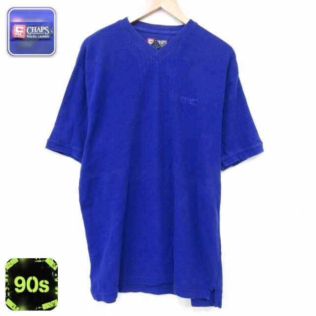 ラルフローレン 90s 半袖Tシャツ ワンポイントロゴ ブルー メンズXL相当 | 古着