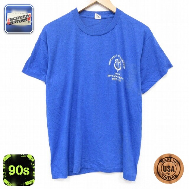 スクリーンスターズ 90s 半袖Tシャツ BAND ブルー メンズL相当 | 古着