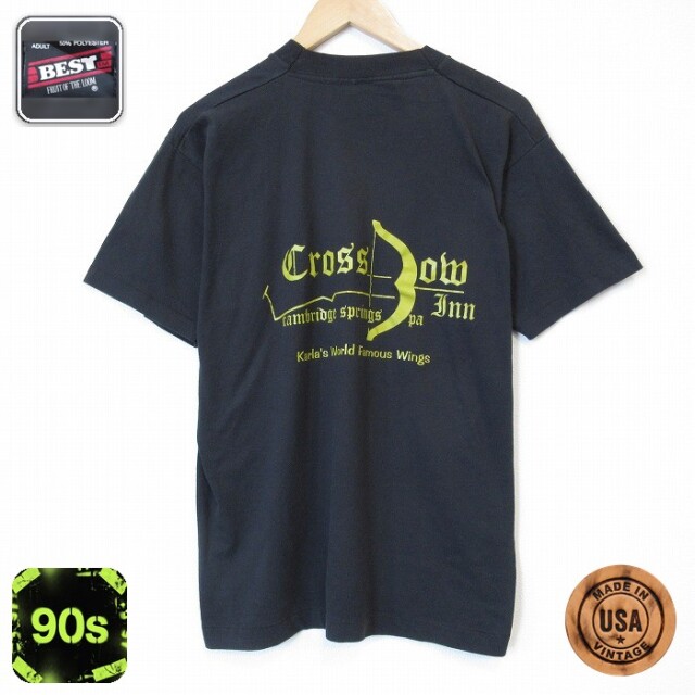 フルーツオブザルーム 90s 半袖Tシャツ クロスボウ ブラック メンズL相当 | 古着