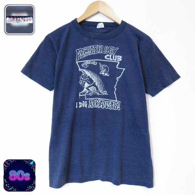 80s 半袖Tシャツ アーカンソー ネイビー メンズM相当 | 古着