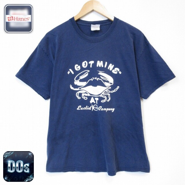 ヘインズ 00s 半袖Tシャツ カニ ネイビー メンズL相当 | 古着