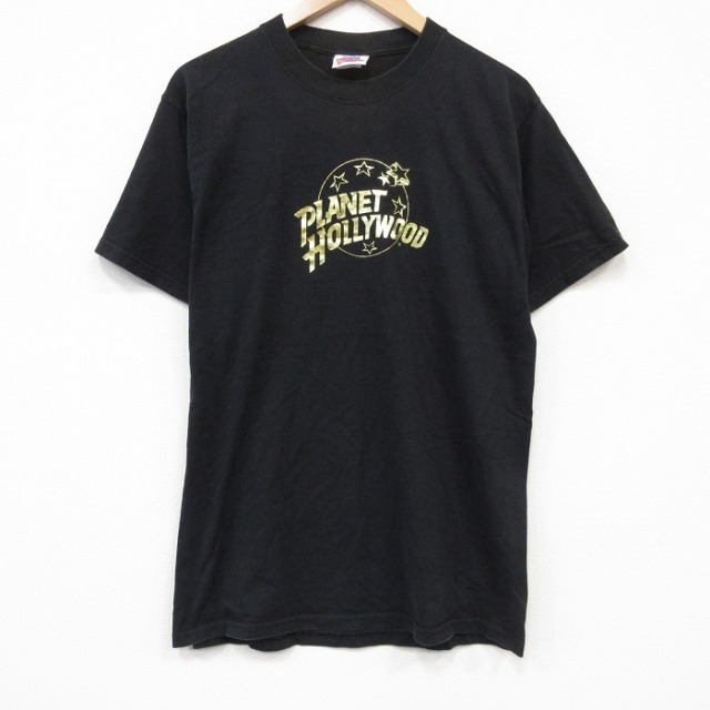 プラネットハリウッド 90s 半袖Tシャツ プラネットハリウッドプリント ブラック メンズL相当 | 古着