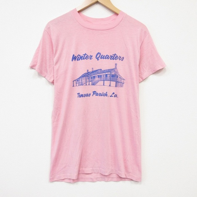 80s 半袖Tシャツ ルイジアナ ピンク メンズM相当 | 古着