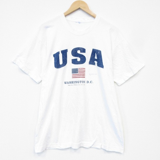 00s 半袖Tシャツ USAロゴ ホワイト メンズL相当 | 古着