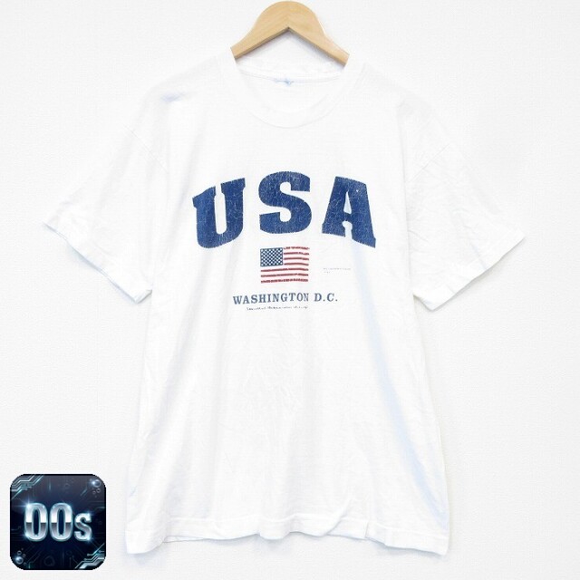 00s 半袖Tシャツ USAロゴ ホワイト メンズL相当 | 古着