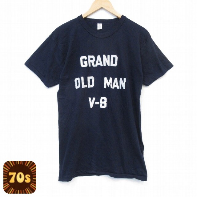 【20%OFF】70s 半袖Tシャツ GRAND ネイビー メンズM相当 | 古着