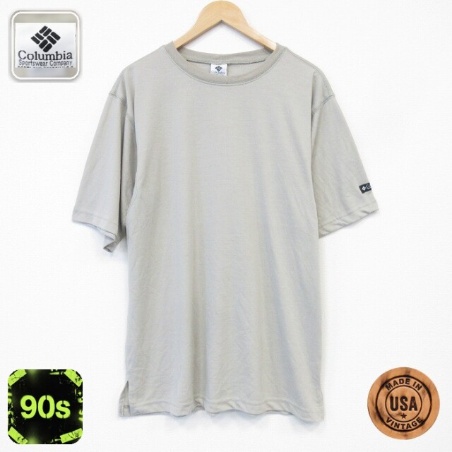 【20%OFF】コロンビア 90s 半袖Tシャツ ワンポイントロゴ ベージュ メンズXL相当 | 古着