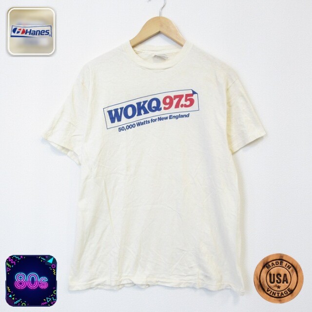ヘインズ 80s 半袖Tシャツ WOKQ イエロー メンズM相当 | 古着