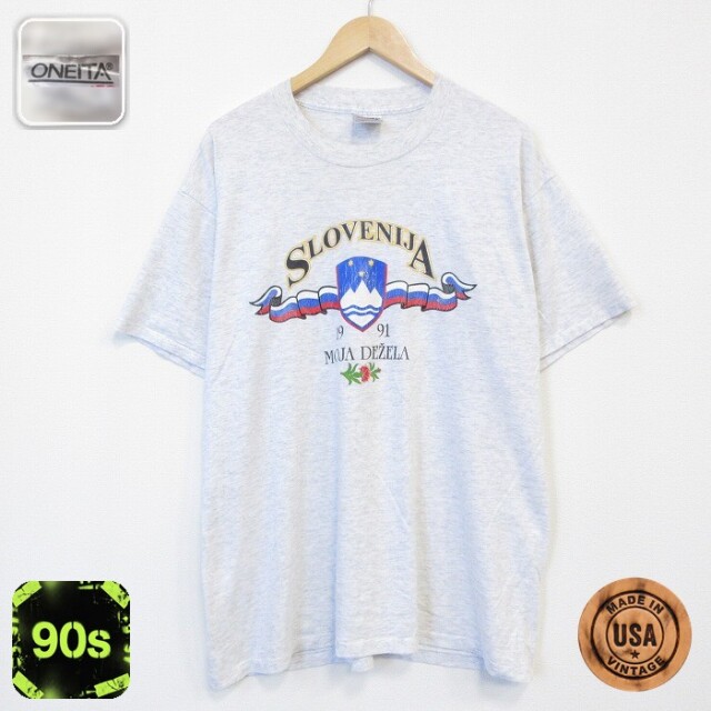 オニータ 90s 半袖Tシャツ スロベニア グレー メンズXL相当 | 古着