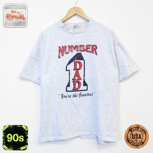 90s 半袖Tシャツ DAD 霜降りグレー メンズXL相当 | 古着