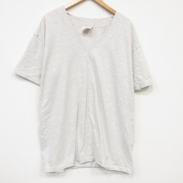 XL★古着 SPEEDO 半袖 ビンテージ Tシャツ メンズ 90年代 90s ワンポイントロゴ 大きいサイズ コットン Vネック USA製 グレー 霜降り 26jun24