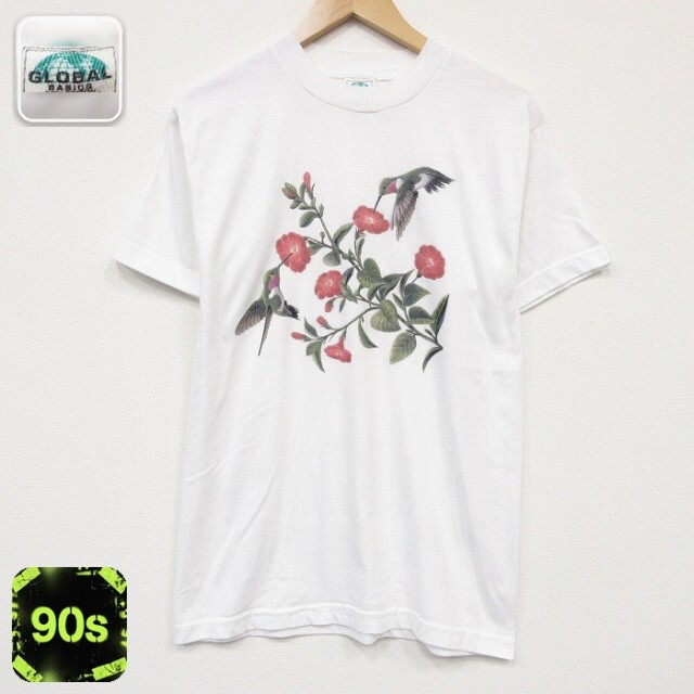 90s 半袖Tシャツ 鳥 ホワイト メンズM相当 | 古着