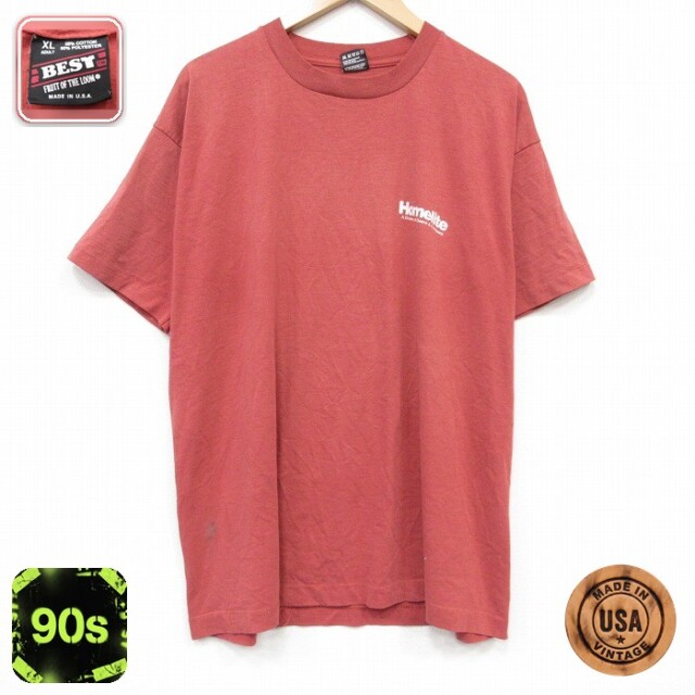 フルーツオブザルーム 90s 半袖Tシャツ Homelite バーガンディ メンズXL相当 | 古着