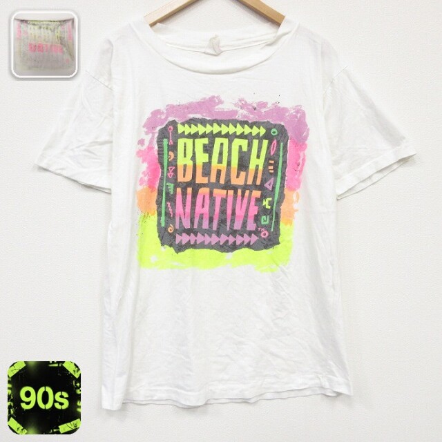 90s 半袖Tシャツ ビーチネイティブ ホワイト メンズL相当 | 古着