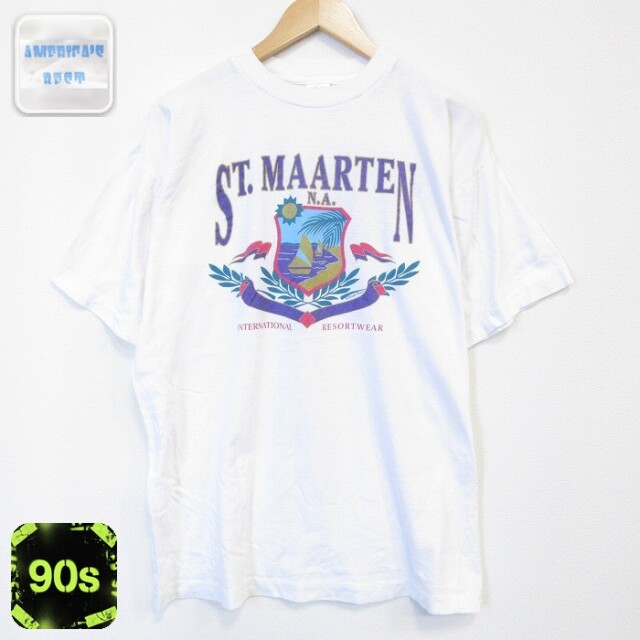 90s 半袖Tシャツ セントマーチン島 ホワイト メンズXL相当 | 古着