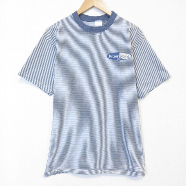 90s 半袖Tシャツ Prizerボーダー ネイビー メンズL相当 | 古着