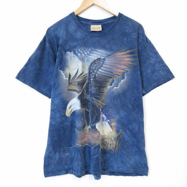 THE MOUNTAIN 00s 半袖Tシャツ 鳥 ネイビータイダイ メンズXL相当 | 古着
