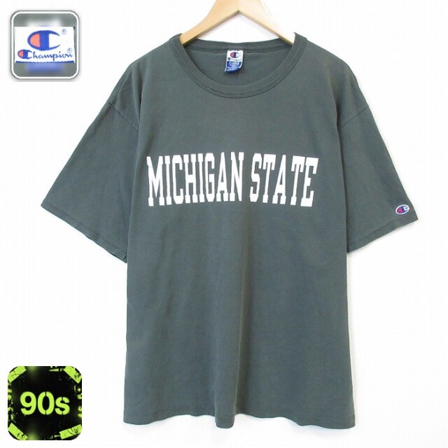 チャンピオン 90s 半袖Tシャツ ミシガン グリーン メンズXL相当 | 古着