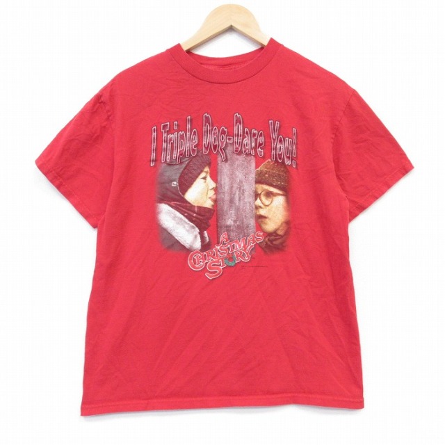 00s 半袖Tシャツ クリスマスストーリー レッド メンズM相当 | 古着
