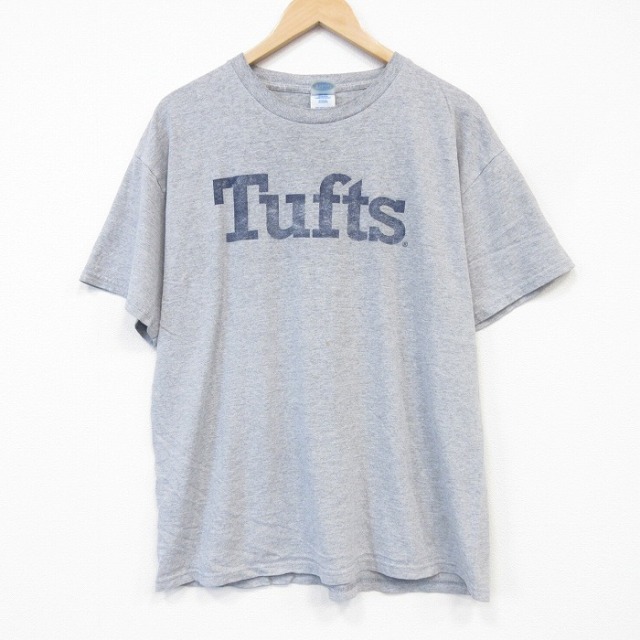 00s 半袖Tシャツ Tufts 霜降りグレー メンズXL相当 | 古着
