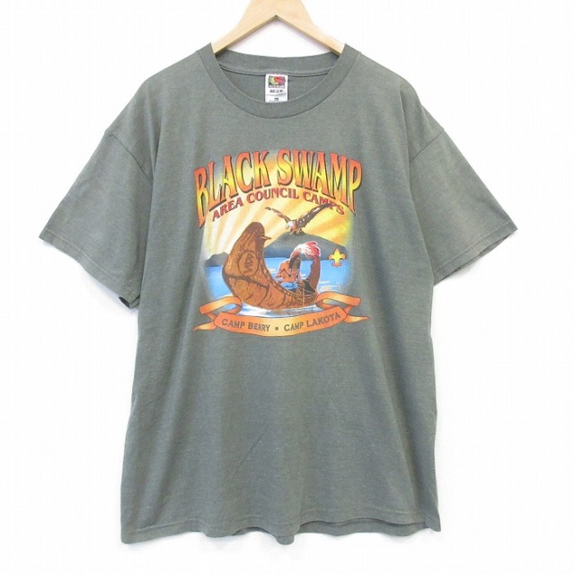 フルーツオブザルーム 00s 半袖Tシャツ ボーイスカウト カーキ メンズXL相当 | 古着