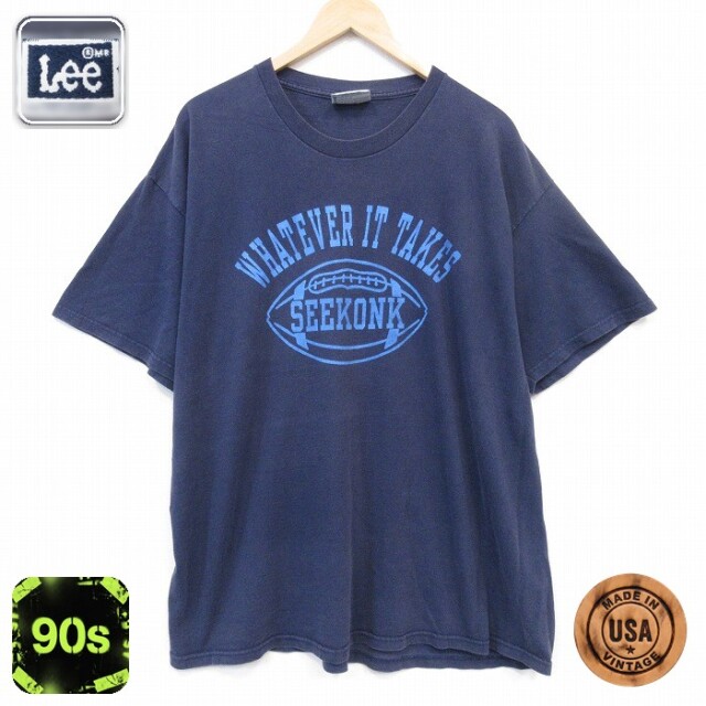 リー 90s 半袖Tシャツ アメフト ネイビー メンズXL相当 | 古着