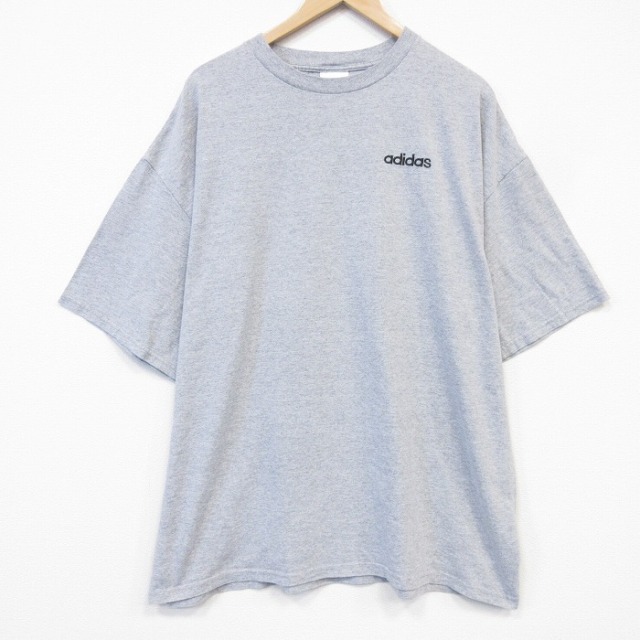 アディダス 00s 半袖Tシャツ ワンポイントロゴ グレー メンズXL相当 | 古着