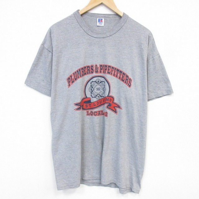 ラッセル 90s 半袖Tシャツ セントルイス 霜降りグレー メンズXL相当 | 古着