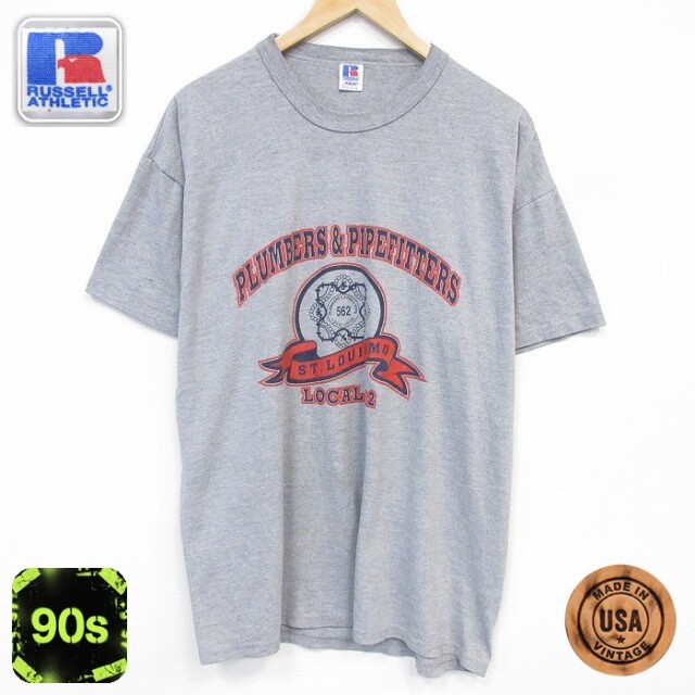 ラッセル 90s 半袖Tシャツ セントルイス 霜降りグレー メンズXL相当 | 古着