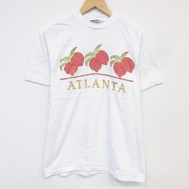 オニータ 90s 半袖Tシャツ アトランタ刺繍 ホワイト メンズM相当 | 古着