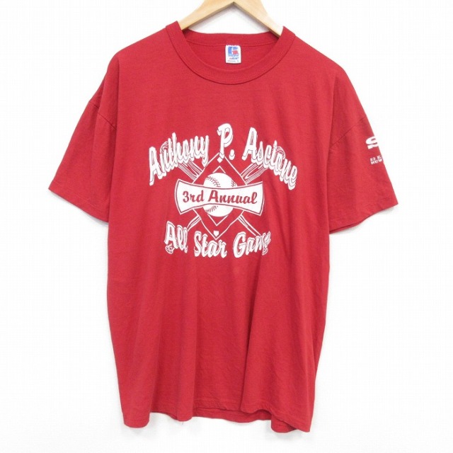 ラッセル 90s 半袖Tシャツ オースルターゲーム レッド メンズXL相当 | 古着