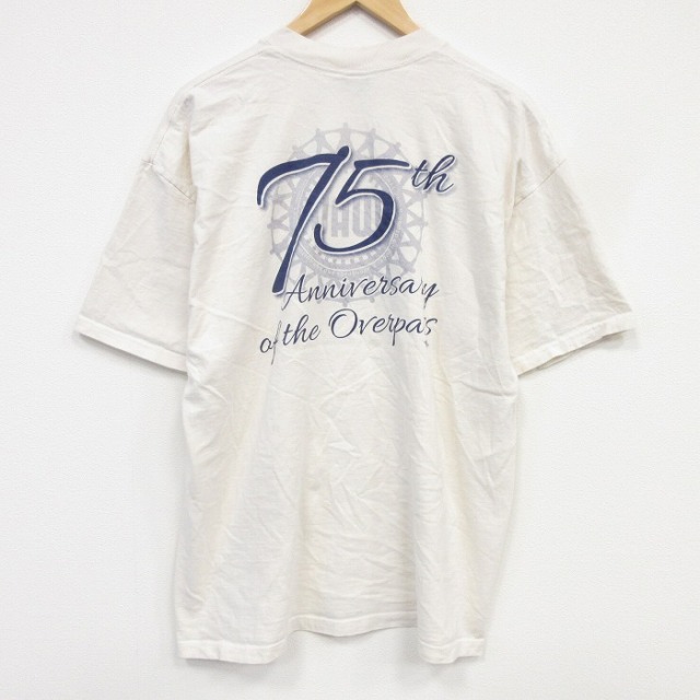 90s 半袖Tシャツ 75周年記念 ベージュ メンズXL相当 | 古着