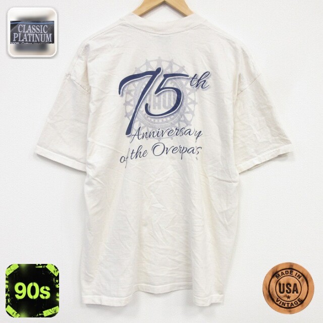 90s 半袖Tシャツ 75周年記念 ベージュ メンズXL相当 | 古着
