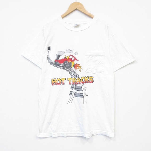 90s 半袖Tシャツ 汽車 ホワイト メンズL相当 | 古着