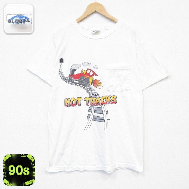 90s 半袖Tシャツ 汽車 ホワイト メンズL相当 | 古着