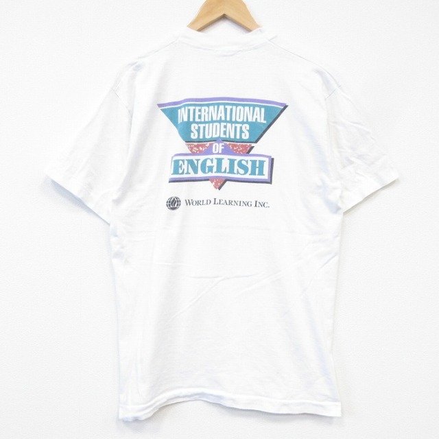 フルーツオブザルーム 90s 半袖Tシャツ ENGLISH ホワイト メンズL相当 | 古着