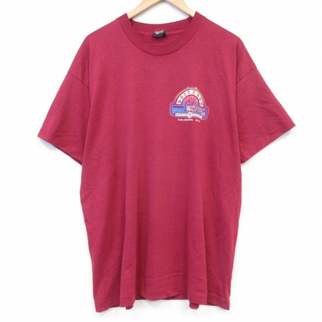 フルーツオブザルーム 90s 半袖Tシャツ CALABASH バーガンディ メンズXL相当 | 古着