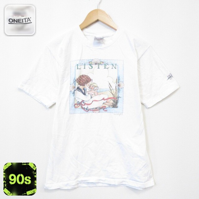 オニータ 90s 半袖Tシャツ メアリーエンゲルブライト ホワイト メンズXL相当 | 古着